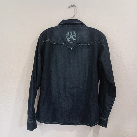 Wrangler Denim Embroidered Western Shirt - Picture 5 of 8